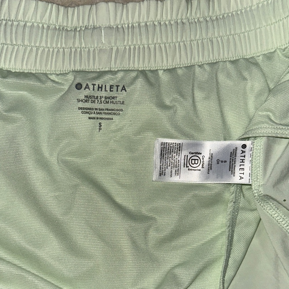 2/$25 ATHLETA Hustle 3” Mint Green Women's Running Shorts - Picture 3 of 3